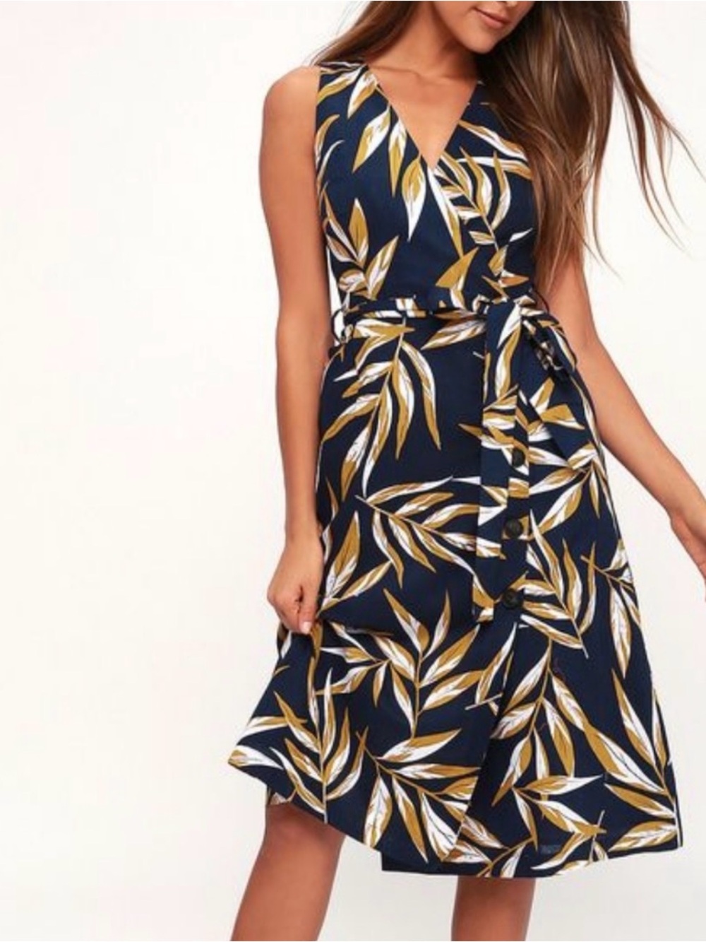 J.O.A Floral Wrap Dress with Belt